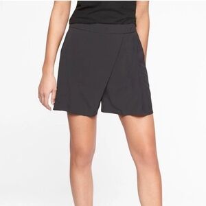 ATHLETA Black Faux Wrap Skort Athleisure Size 12